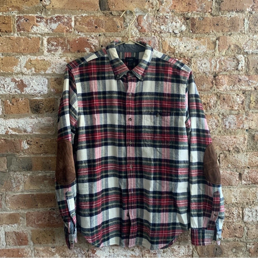 JCrew Flannel Shirt with Elbow Patches